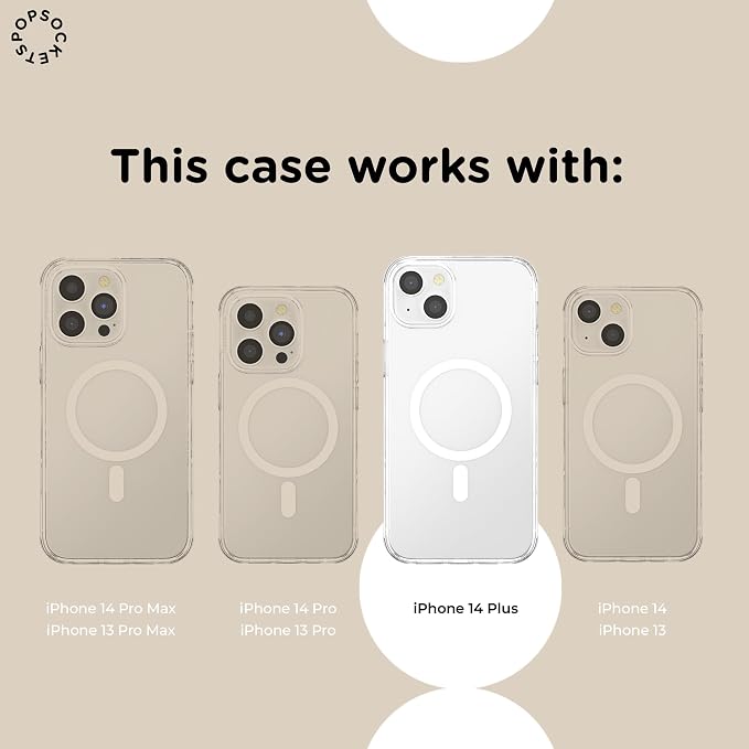PopSockets iPhone 14 Plus Phone Case with MagSafe- to-Go Wrap | Magnetic, Wireless Charging, Camera & Drop Protection, Checkered, Red, Textured